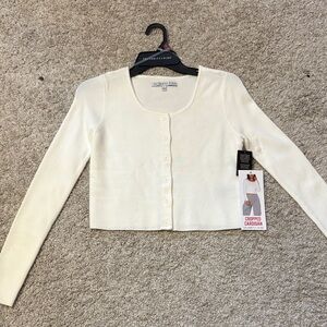 Celebrity Pink WhiteCropped Button Cardigan